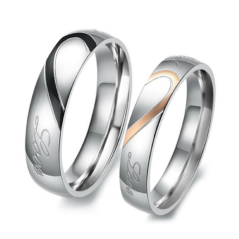 Heart Stainless Steel Band Ring